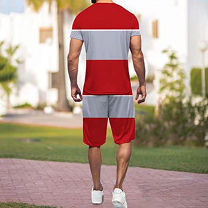 Camiseta con estampado y pantalones cortos personalizado para hombre, conjunto de dos piezas de verano, 2023 - Product Image 5