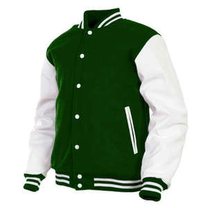 Veste de baseball universitaire en toile personnalisable pour hommes, col montant, tissu tissé, vestes d'hiver de type letterman, logo brodé - Product Image 3