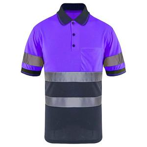 Hi-<b>vis</b> Reflective Safety Polo <b>T</b>-<b>shirt</b> With Short Sleeve Breathable Workwear Construction Bottom Customized 100% Cotton <b>Shirts</b> - Product Image 4