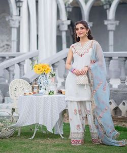 Salwar Kameez de style indien pakistanais prêt à porter, costume en coton pour femmes, cousu, robes élégantes pour femmes - Product Image 4