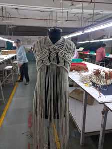 Les vêtements pour femmes au crochet 100% coton fabriqués à partir de cordon de coton peuvent être teints sur mesure selon vos spécifications - Product Image 3