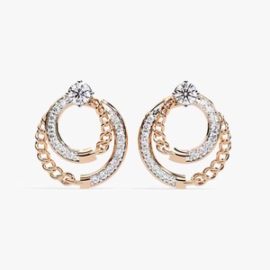 Wholesale Elegant Simple Gold-Plated 925 Sterling Silver <b>Earrings</b> Diamond Accented Jewelry for Women - Product Image 4