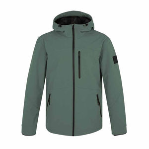 Veste coupe-vent à coquille souple pour hommes, tissu souple, imperméable, capuche, randonnée hivernale, vente en gros - Product Image 1