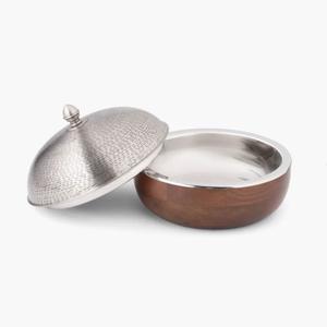 Venta al por mayor de artículos de comedor, cazuela hecha de acero inoxidable con mini tapa martillada, cazuela, calentador de alimentos para uso en bodas - Product Image 6