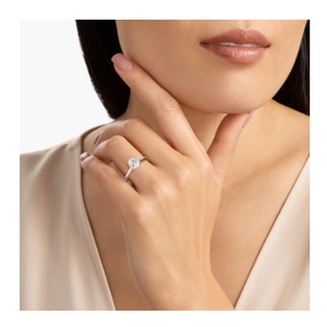 แหวนหมั้นเพชรทรงคุชชั่นดีไซน์วินเทจ Kokan Planet สีเงิน คุณภาพพรีเมียม เครื่องประดับแฟชั่นสำหรับผู้หญิง - Product Image 4