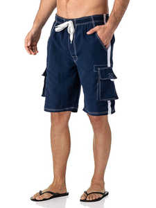 Shorts de Natación de Secado Rápido de Seda de Hielo Delgada para Verano, Shorts de Playa con Bolsillo con Cremallera Personalizados para Hombre - Product Image 3