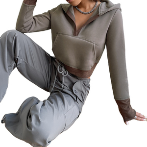 Sudadera Corta con Capucha para Mujer, Ligera, Informal, Moderna, de Manga Larga, Suave, Cómoda, Estilo Urbano - Product Image 3