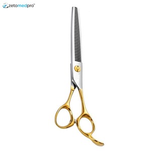 Ciseaux à effiler professionnels avec manche doré pour le toilettage des animaux de compagnie - Product Image 1