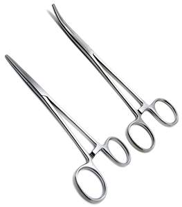 Crile Hemostat Forceps Set 6,25 "Recto y curvo | Abrazadera de bloqueo Herramientas quirúrgicas | Instrumentos DE PRECISIÓN DE ACERO INOXIDABLE - Product Image 1