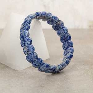 <b>Sodalite</b> Natural Stone Wide Cut <b>Bracelet</b> - Product Image 2