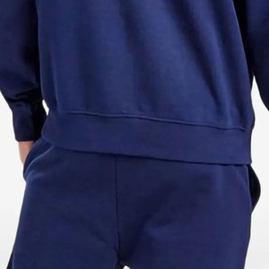 Custom Logo Unisex Pullover Hoodie <b>Plain</b> Cotton Fleece Sweatshirt with Front Pocket <b>Hoodies</b> In Blue Color - Product Image 4