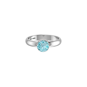 Anillo de Compromiso Unisex de Plata de Ley 925 con Acabado de Alta Calidad, Engaste de Bisel, Aguamarina Natural, Estilo Clásico Ovalado en Forma de Pera, Energía Positiva - Product Image 4