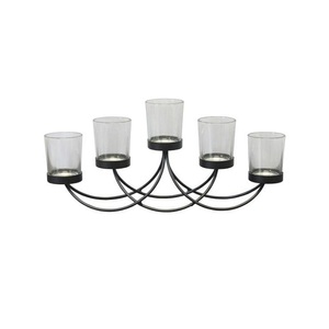 Votive en fer avec cheminée en verre taille et forme personnalisées pièce maîtresse bougeoir pour la décoration de mariage - Product Image 4