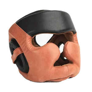 2024 Casque de boxe professionnel le plus vendu Accessoire de protection de tête en PU portable le plus tendance avec motif de visage en cuir - Product Image 1