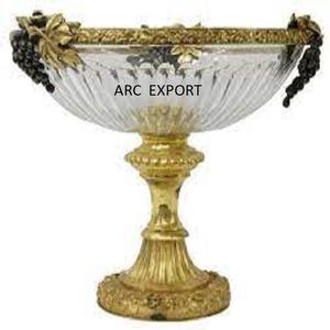 Tazón central de metal dorado con soporte de diseñador, mesa de estilo único de gran tamaño, cuenco decorativo moderno para servir comida en la India - Product Image 6