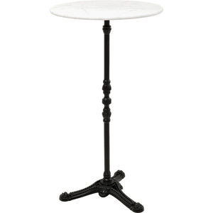 Table basse de qualité supérieure en marbre blanc rond avec base en fer noir, table de bistrot intérieure, meubles de pub, prix abordable - Product Image 1