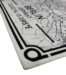 เบอร์ลินการออกแบบแผนที่ถนนพรมทอมือตกแต่งบ้านทันสมัยเสื่อปูพื้นเมืองสำหรับห้องนั่งเล่นปรับแต่งได้ - Product Image 2