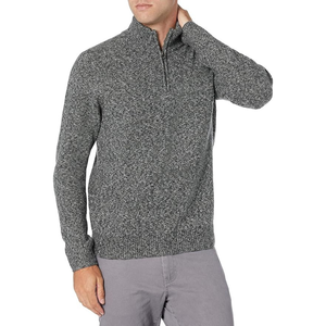 Pull-over d'hiver pour homme personnalisé OEM/ODM, manches longues, en maille géométrique fourrée, anti-boulochage, séchage rapide, respirant - Product Image 3