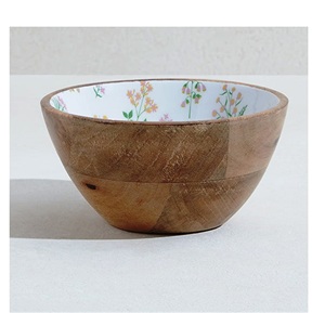 Bol en bois d'acacia américain fait à la main Plateau de saladier le plus vendu Taille personnalisée Fabriqué en Inde - Product Image 3