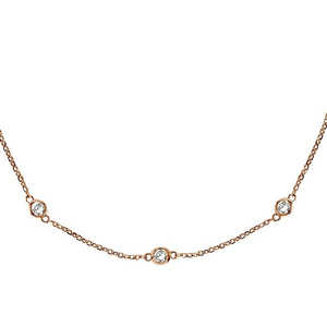 Collar con Diamante de 2.00 Ct Engastado en Bisel en Oro Rosa de 14k, Chic y Elegante - Product Image 3