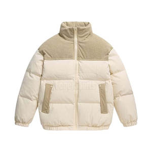 Veste d'hiver pour homme à col rond, décontractée, légère, coupe-vent, imperméable, réversible, couleur unie, respirante, rembourrage gonflant, devant haut - Product Image 1