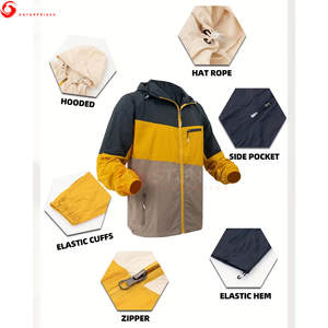 Veste coupe-vent en toile de haute qualité, design personnalisé, vente en gros, nouvelle mode, imperméable, respirante, écologique, à capuche, pour hommes - Product Image 5