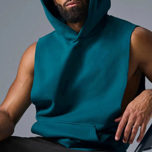 New Men's Winter 100% Cotton Sleeveless Muscle Cut for <b>Gym</b> <b>Hoodies</b> for Workout Fitness Winter Wear Jogging OEM - Product Image 6