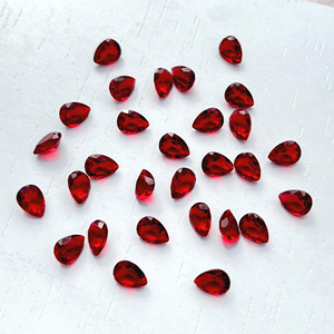 Cuarzo rojo calibrado 6x8mm pera facetada corte piedra preciosa suelta para la fabricación de joyas - Product Image 1