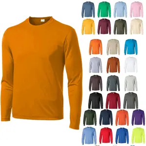 Camiseta de manga completa para homens e meninos, roupas de toque macio, camisa casual de academia ecológica e sustentável
