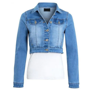 Veste courte en jean vintage pour femmes 2025 dames automne à manches longues Streetwear manteau en jean à simple boutonnage - Product Image 3