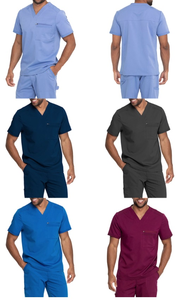 Women's Hospital Medical Nurse <b>Uniform</b> <b>Scrubs</b> Set Woven Fabric V-Neck Top Pants with Pockets <b>Scrub</b> Clothing for Professionals - Product Image 6