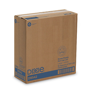 Couvre-gobelets Dixie Dome pour gobelets en papier chauds de 10 à 16 oz, blancs, 1000/carton (D9542) - Product Image 3