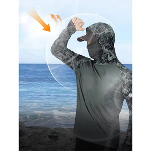 Camiseta de Pesca con Protección Solar UPF 50 Personalizada, Camiseta de Manga Larga Cortavientos, Fabricante OEM, <span class=keywords><strong>Ropa</strong></span> Deportiva <span class=keywords><strong>para</strong></span> Pesca en el Mar al Aire Libre <span class=keywords><strong>para</strong></span> Hombre - Product Image 2