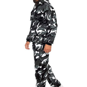 ชุดวิ่งออกกำลังกายของผู้ชายชุดวิ่งออกกำลังกายผ้าฝ้ายลายทางผ้าโพลีเอสเตอร์พลัสไซส์ออกแบบได้ตามต้องการ - Product Image 5