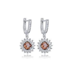 CZ forma redonda piedra zultanita pendientes colgantes 925 joyería de plata esterlina al por mayor turco hecho a mano - Product Image 1