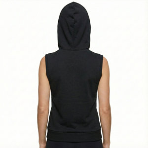 Vêtements de sport pour femmes, sweats à capuche sans manches en coton, fermeture éclair intégrale, coupe régulière, débardeurs à capuche, prix de gros, sweats à capuche sur mesure - Product Image 2