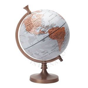 Fondo negro y continente dorado Globo del mundo universal de PVC con soporte de madera gruesa - Product Image 2