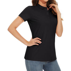 Polo à manches courtes pour femmes, mélange de coton, coupe ajustée décontractée, col classique, mode estivale, vêtements de sport, golf, tennis, tenue de bureau - Product Image 6