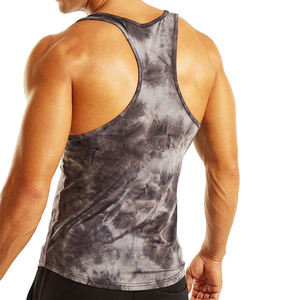 Débardeur de sport pour homme à teinture tie-dye, à séchage rapide, en coton, sans manches, stringer, doux, pour la musculation, vêtements de fitness, à porter en été - Product Image 5