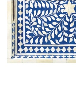 Bandeja con Incrustaciones de Hueso de Última Moda |   Bandeja Rectangular Moderna con Patrón Geométrico Artesanal para un Estilo Lujoso, Servir y Decoración de Diseño - Product Image 3