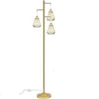 Lampadaire en métal produit exclusif avec finition noire et 2 niveaux debout intérieur bureau maison chambre lampe latérale décorative