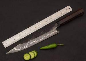 Cuchillo Bowie OEM al por mayor de alta calidad y personalizable con hoja de Damasco mosaico, dientes de mamut blanco y mango de madera para caza - Product Image 6