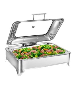 Article le plus vendu en 2025, plat chauffant rectangulaire en acier inoxydable 10L, parfait pour les buffets et les événements traiteur, chauffe-plats rectangulaire en acier 10L - Product Image 1