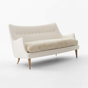 โซฟาหุ้มเบาะสีขาวนุ่มร่วมสมัยพร้อมพนักพิงโค้งสวยงามหรูหราสำหรับการตกแต่งภายในที่ทันสมัยและสะดวกสบาย - Product Image 4