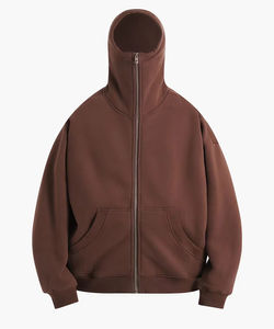 Unisex 100% Cotton Full Zip Hoodies With Winter Full <b>Face</b> <b>Mask</b> Fashion Streetwear Basics Embroidered Techniques Wholesale - Product Image 1