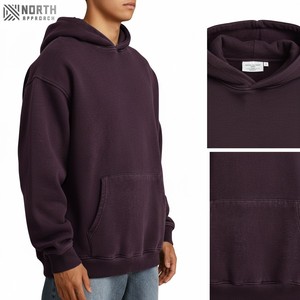 Sweat-shirt à capuche pour homme en polaire polyester/coton délavé à l'acide, 180 g/m², respirant, séchage rapide, avec poche, lourd, personnalisable - Product Image 6