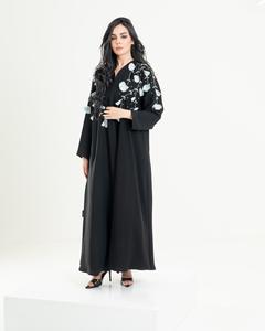 Wholesale Custom Luxury Silk <b>Satin</b> Anti-Wrinkle <b>Abaya</b> for Women Petite Turkish Islamic Dress Ruffle Sleeves Dubai Style Muslims - Product Image 2