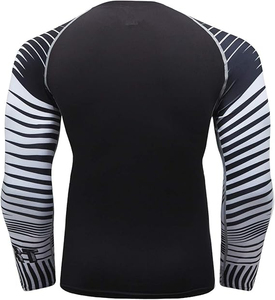 Full Stretch Eco-Friendly Quick Dry Anti-Bacterial Rash Guard <b>Compression</b> <b>Shirt</b> for Weightlifting Running Yoga Training Fitness - Product Image 3