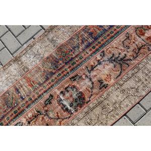 Vintage Small Rug 2.6x4.1 ft, Turkish <b>Brown</b> Ombr <b>Wool</b> Rug - Product Image 5