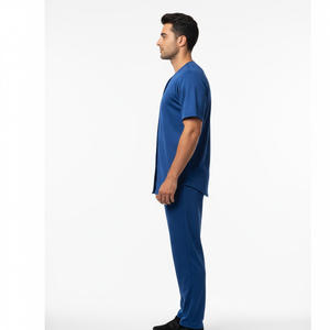 Ensembles d'uniformes de baseball pour hommes, vêtements de sport d'équipe personnalisés, usine OEM, conception personnalisée, devant respirant, 100% polyester, séchage rapide, col en V - Product Image 4